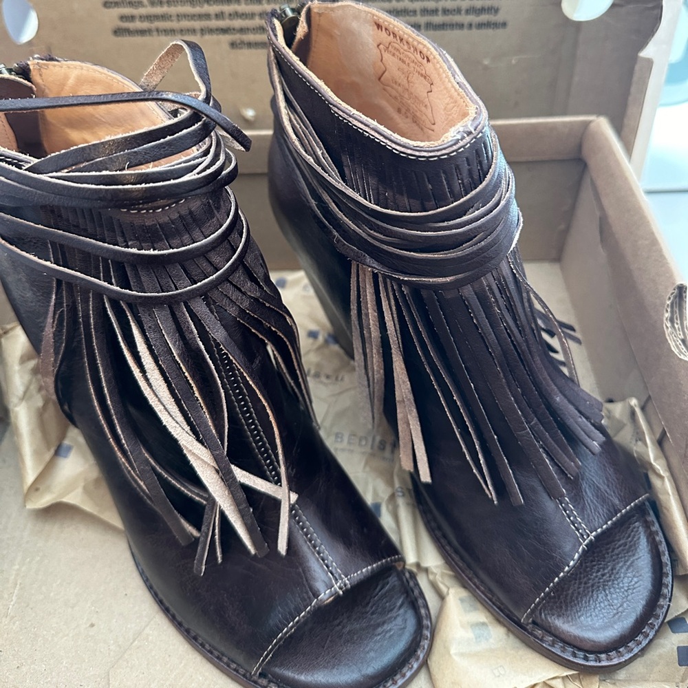 BEDSTU genuine brown rustic leather boots